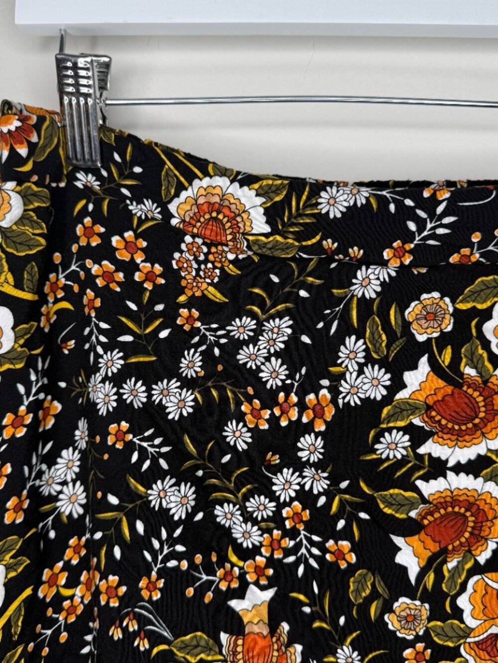 Boho High-Low Floral Skirt - Black Multi - Picture 3 of 7